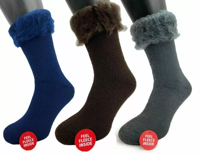 Mens Womens Extra Thick Fleece Brushed Thermal Socks 2.3 Tog Soft Warm Winter UK