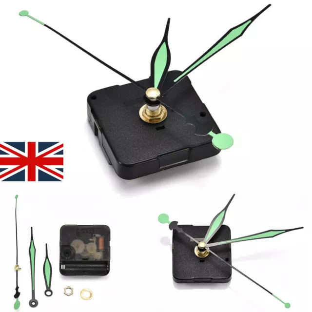 Quartz Movement DIY Clock Mechanism Luminous Hands Mechanism Parts Repair UK