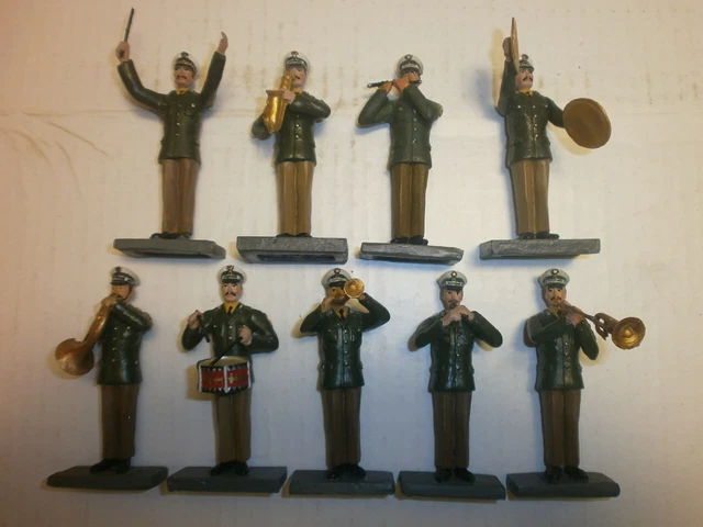 Konvolut 9 Lineol Kunststoff Figuren zu 7.5cm Polizei Bundespolizei Musikkapelle