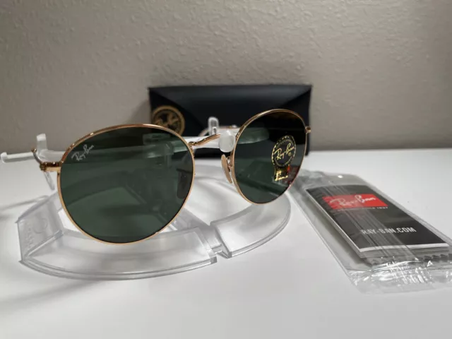 Ray-Ban Round Metal sunglasses (RB 3447N 001 53-21) gold frame/G15 green lenses