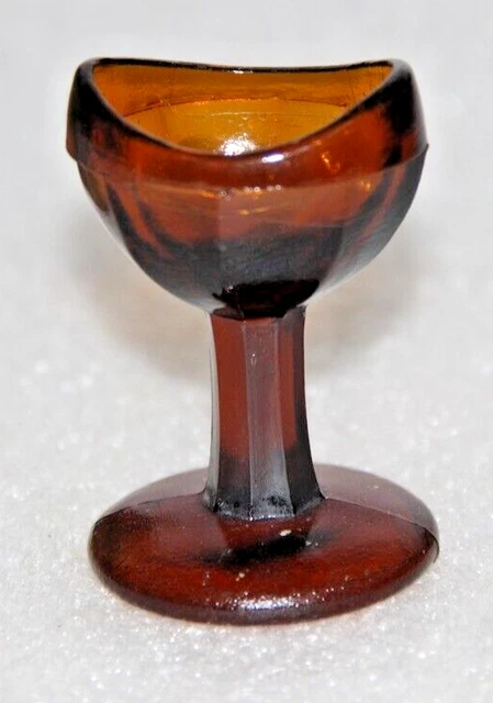 Tazza per il lavaggio degli occhi in vetro marrone scuro vintage anni '30...