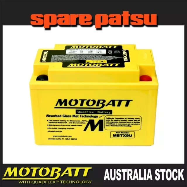 MBTX9U MOTOBATT AGM BATTERY 160CCA YAMAHA XJ600S XT600E XVS95TC, Y V Star 950