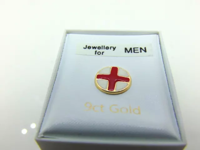 9ct Gold Mens England Flag Single Stud   ER416/0297