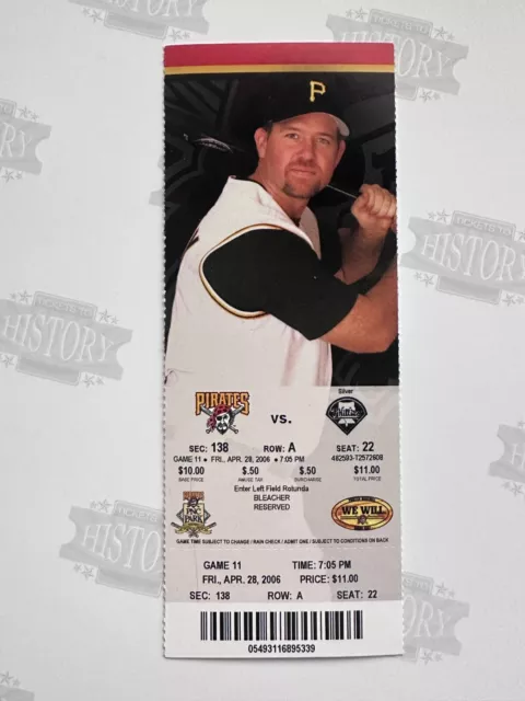 2006 Philadelphia Phillies at Pittsburgh Pirates Ticket 4/28/06