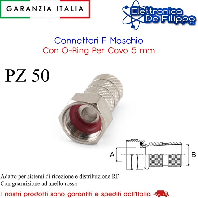 Aerzetix - 2 x Connettore presa spina F feina angolato a saldare per