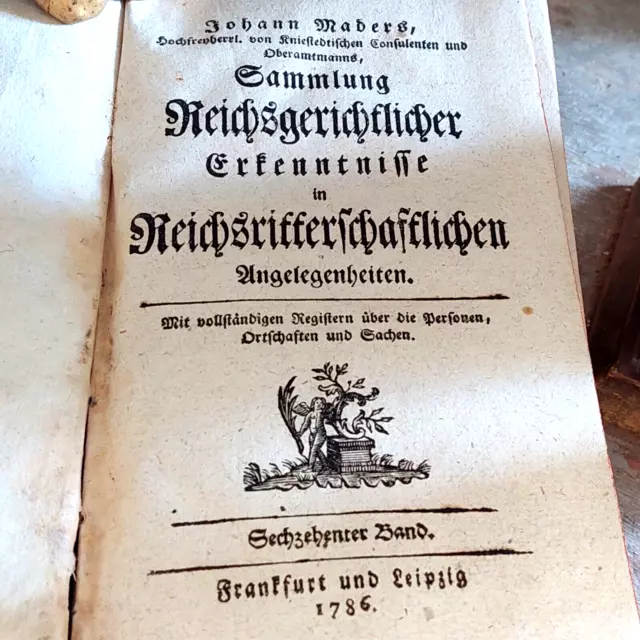 Antikes Buch, Sammlung Reichsgerichtliche Erkenntnisse 1786 Sechzehender Band