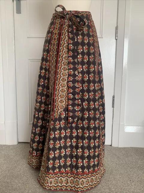 Vintage 70s Souleiado  Charles Demery Skirt Bohemian Quilted Maxi Size S