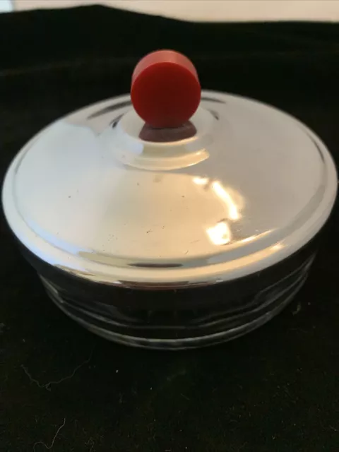 Art Deco Dresser Powder Jar Red Bakelite Knob