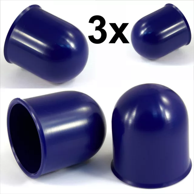 3x 50mm Blue Tow Ball bar Cap Cover Towing Car Caravan Trailer Towball hitch x3