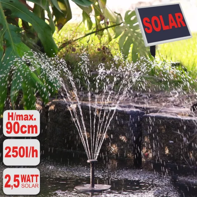 SOLAR TEICHPUMPE SOLAR Brunnen Springbrunnen Garten Teich Pumpe Zier