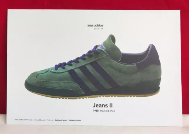 ADIDAS ARCHIVE PROMOTIONAL ADVERTISING CARD feat. 1980 JEANS II TRAINING SHOES