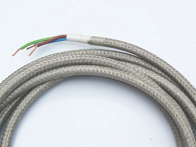 10 M Stoffkabel Silber – 3x0,75 Qmm, 3-adrig, Umsponnen, Für Lampen & Leuchten
