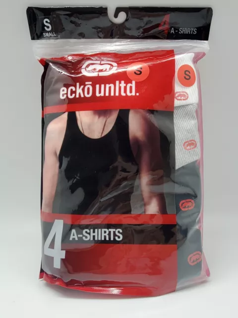 ECKO UNLTD 4-Pack Men's S-M-L-XL with Logo Ribbed Tank Tops White/Gray/Black/Red