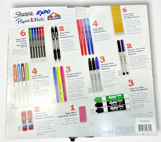 Set Cancelleria Paper Mate &amp; Sharpie - 23 Pezzi: Penne, Evidenziatori, Matite E Nastro Correttore