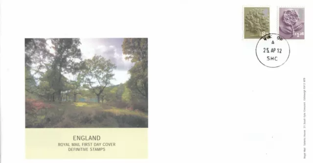 (51844) GB England FDC £1.28 87p Definitives Windsor SHC 2012