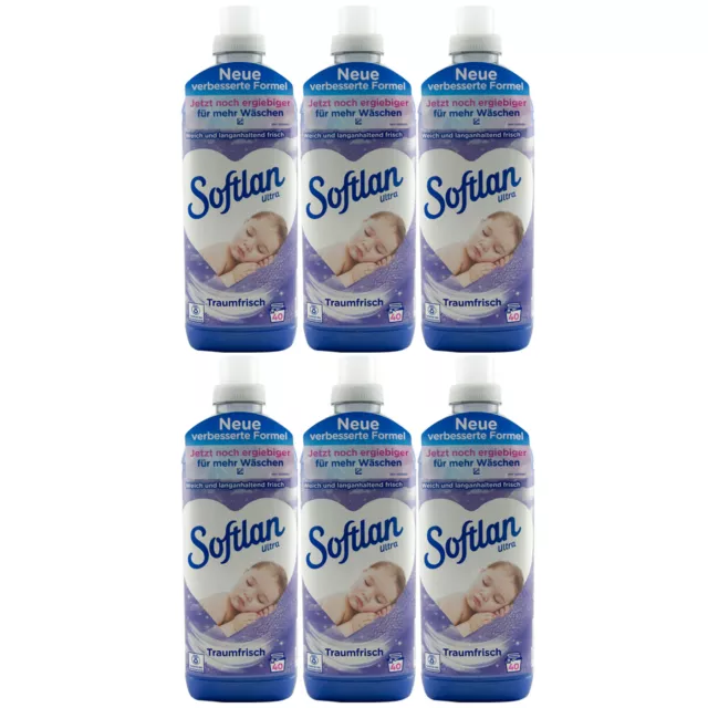Softlan Ultra Softener Traumfrisch 6 x 1Liter for 40 Washes -noch