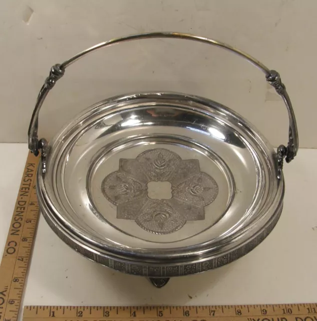 Antique Aesthetic Victorian James Tufts Quad Silverplate Cake Basket Server