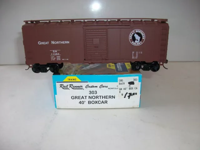 HO Scale Athearn/ Rail Runner Custom Cars 40' Boxcar Great Northern