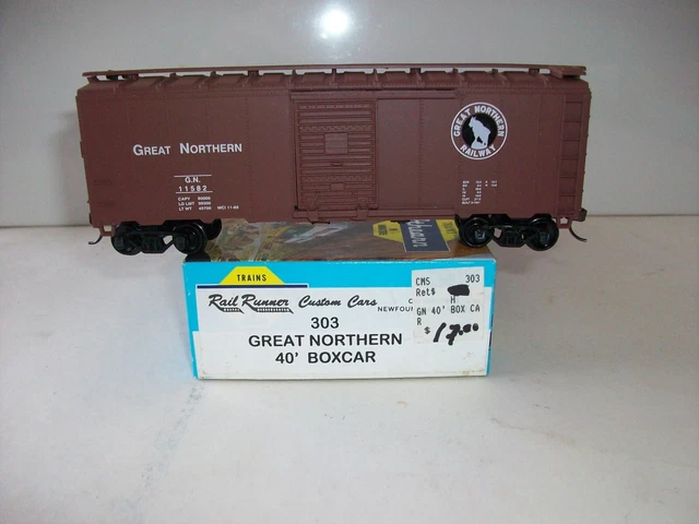 HO Scale Athearn/ Rail Runner Custom Cars 40' Boxcar Great Northern
