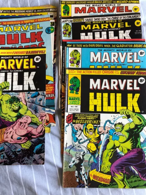 Hulk Mighty World of Marvel 195,196,197,198,199,200,202,206,211 Hulk 180,181