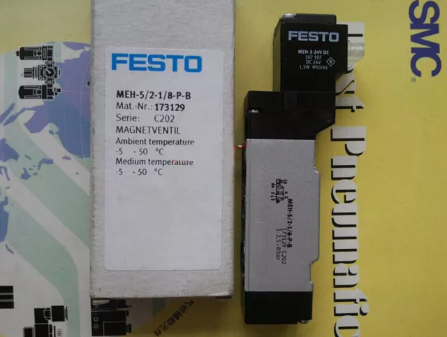 1Pcs Neu Festo Magnetventil Meh-5/2-1/8-p-b MEH5218PB