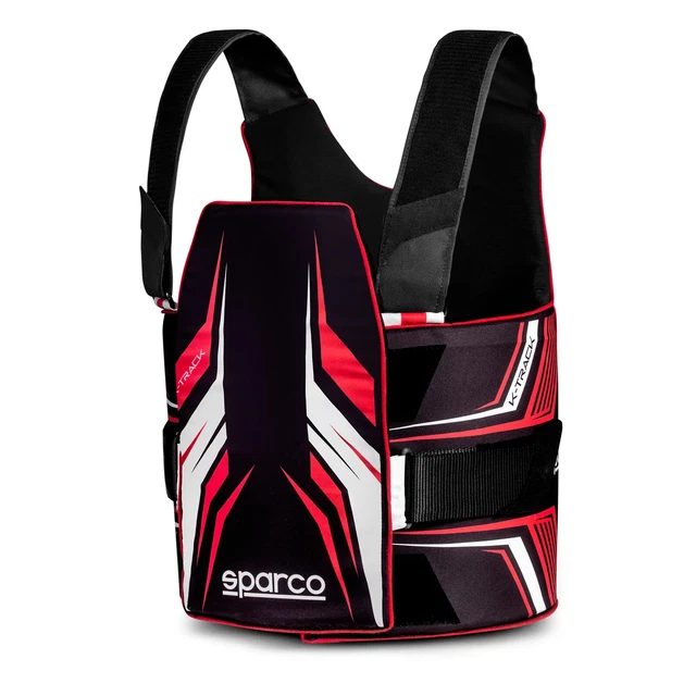 SPARCO 002406KNRRS1213 Corpetto Karting Paracostole"K-TRACK"Nero/Rosso-12/13Anni