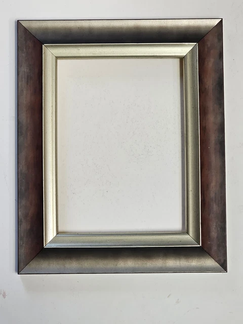 Red/Gray w/ Silver Wood Picture Frame 1-3/4" Wide Fits 6”x8” Photo FREE SHIPPING