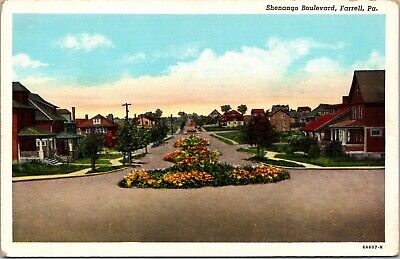 Shenango Boulevard Farrell Pennsylvania PA UNP Linen Vtg Postcard