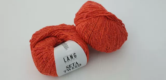 325 g Seta Tweed LangYarns Fb61 orange Seide Baumwolle SONDERPREIS Stricken Garn