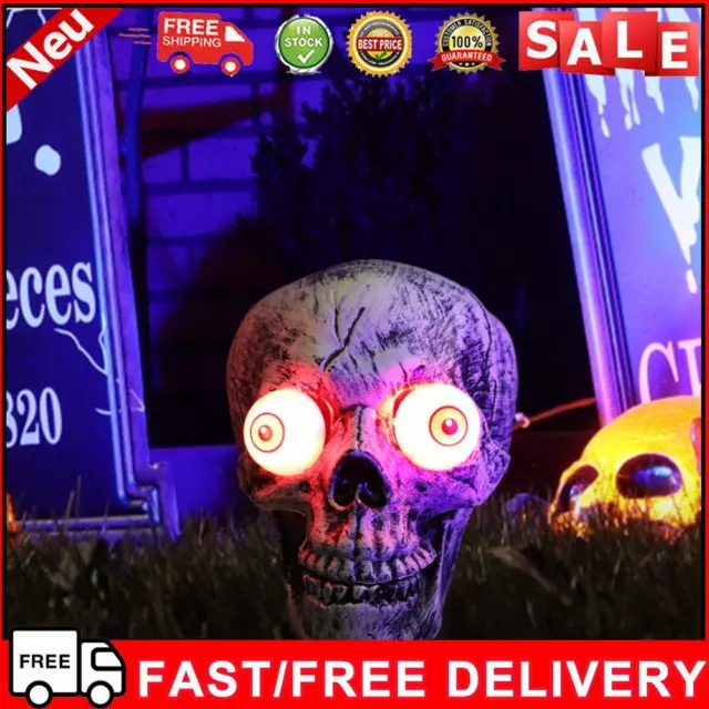 Halloween-Figur mit leuchtenden Totenkopfarmen und LED-Lichtern für Gartenpfähle