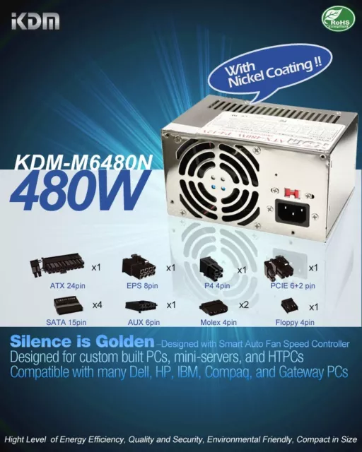 480W Power Supply Dell Studio XPS 435MT N250K J860K DPS-360FB-1A PS-5361-2 50NP+