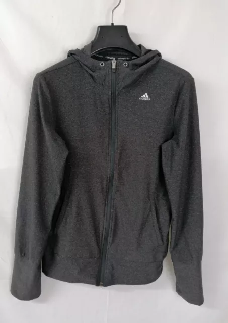 ADIDAS CLIMALITE Felpa SPORTIVA con ZIP e CAPPUCCIO Tuta SPORT Taglia S Donna