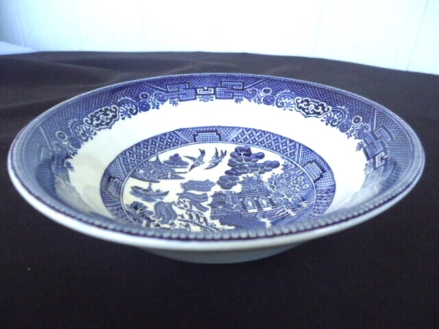VINTAGE JOHNSON brothers bros blue willow pattern cereal bowl England ...