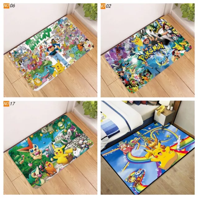 Kinder Jungen Schlafzimmer Fußmatte 3D Pokemon Pikachu Teppich Türmatte Geschenk