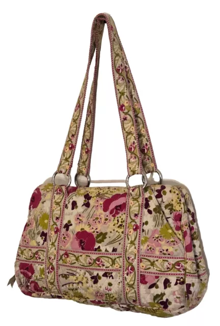 VERA BRADLEY Satchel  Make Me Blush Handbag Floral Rose Quilted Purse Retired