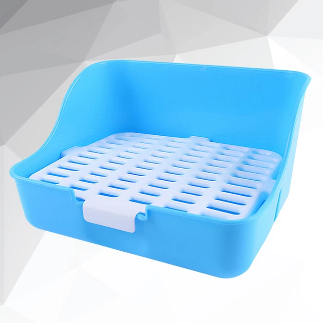 Lettiera Per Conigli E Piccoli Animali - Vassoio Rettangolare Staccabile Con Griglia, Colore Rosa - Foto 2