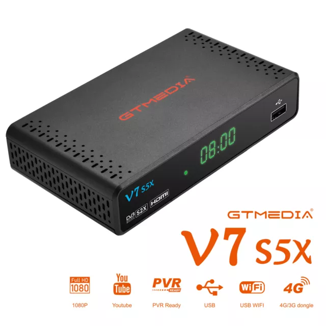 GTMedia V7 S5X Set-Top-Box, Full HD HDMI USB Wifi PVR DVB S2X HDTV ricevitore satellitare