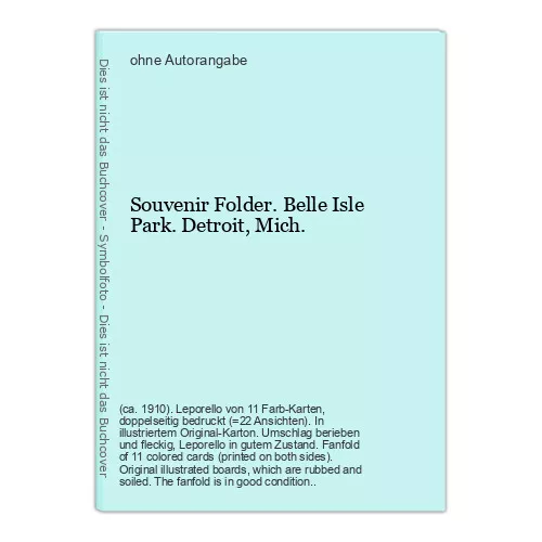 Souvenir Folder. Belle Isle Park. Detroit, Mich.