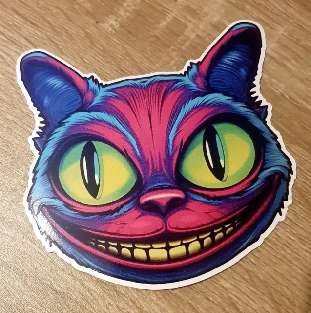 10cm Smiling Cat Vinyl Decal Sticker Weatherproof For Inside-Out Skateboard Car