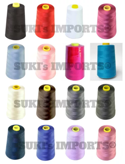 4 x Overlocking Sewing Machine Industrial Polyester Thread 5000 Yard Cones 120s