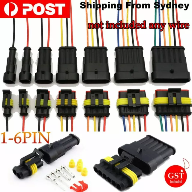 10 Kits Car Waterproof Electrical Wire Connector Plug Terminals 1/2/3/4/5/6 Pin