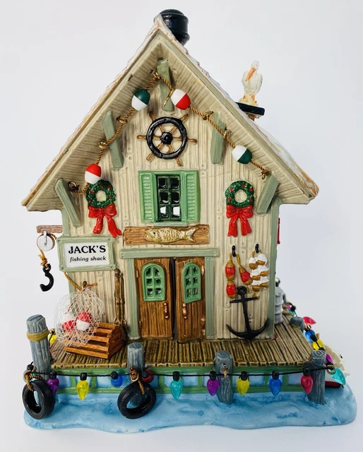 Lemax 2002 Jacks Fishing Shack Plymouth Corners Village #25701 Retired