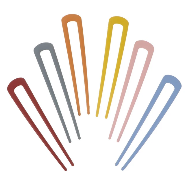 6 un. tenedores para el cabello en forma de U clips para el cabello color liso decoración elegante tocado
