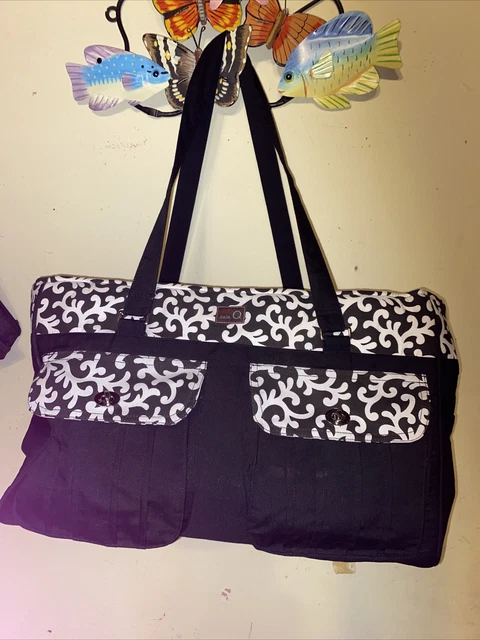 BOLSO ARTESANAL DELLA Q grande blanco y negro