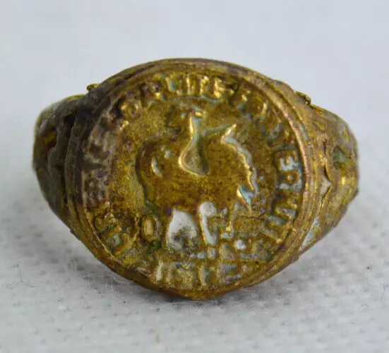 Ancient Antique Solid Bronze Antique Ring Old Coin Authentic Amazing Artifact