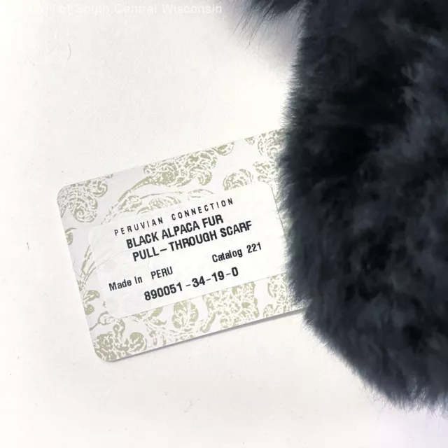 NWT WMNS PERUVIAN Connection Black Alpaca Fur Pull-Through Scarf $39.99 ...
