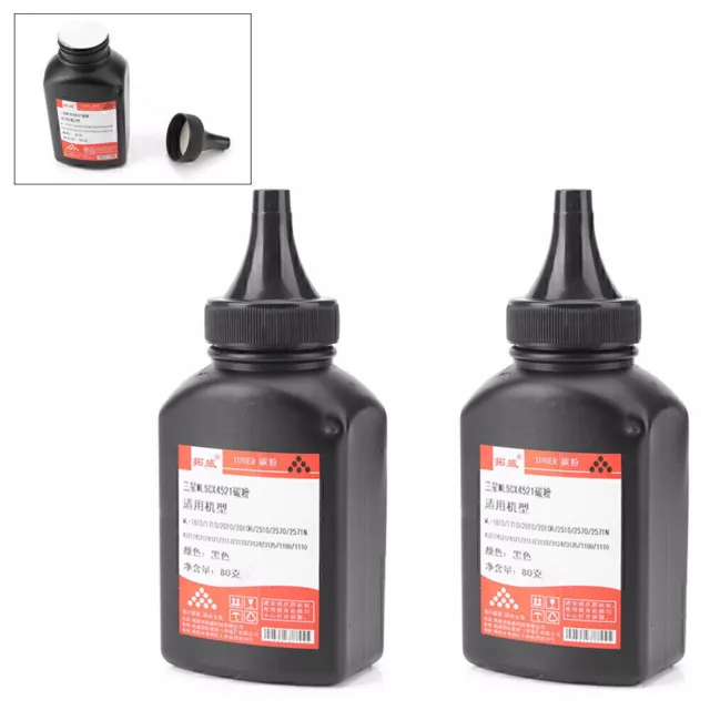 2PCS Printer Laser Toner Refill Universal for Samsung 80g Upgraded Black