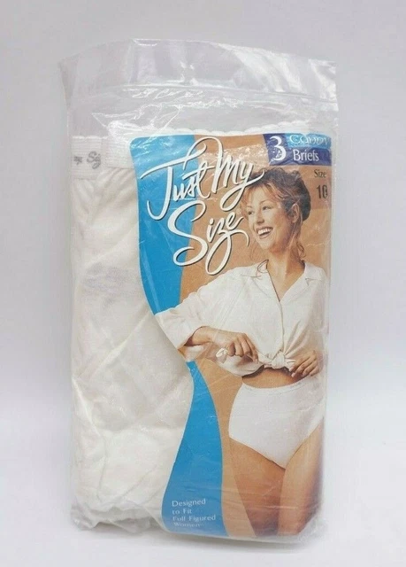 VINTAGE JUST MY Size Pack of 3 White Cotton Briefs #1610 Size 10 Panties  46-48 $18.00 - PicClick