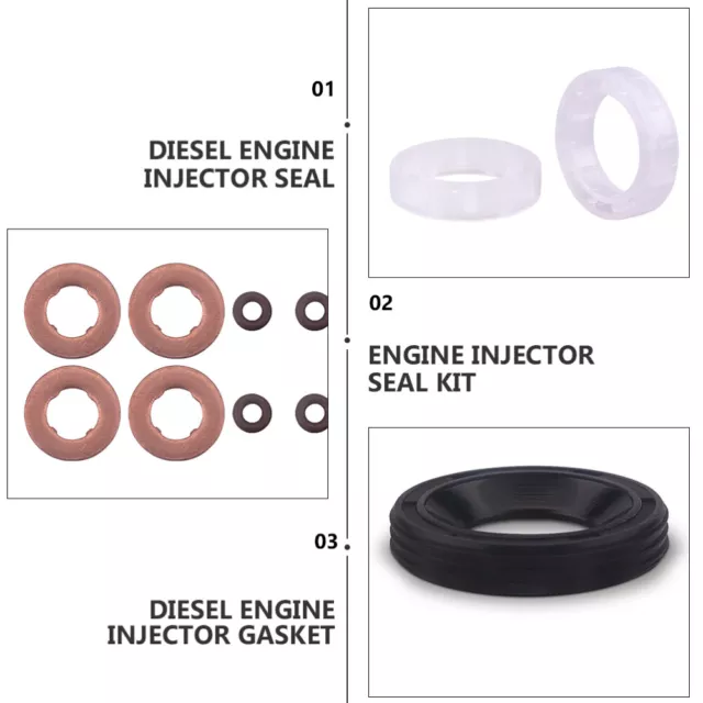 1 Set Fuel Injector Seal Kit Engine Injector Seal Engine Injector Gasket 2