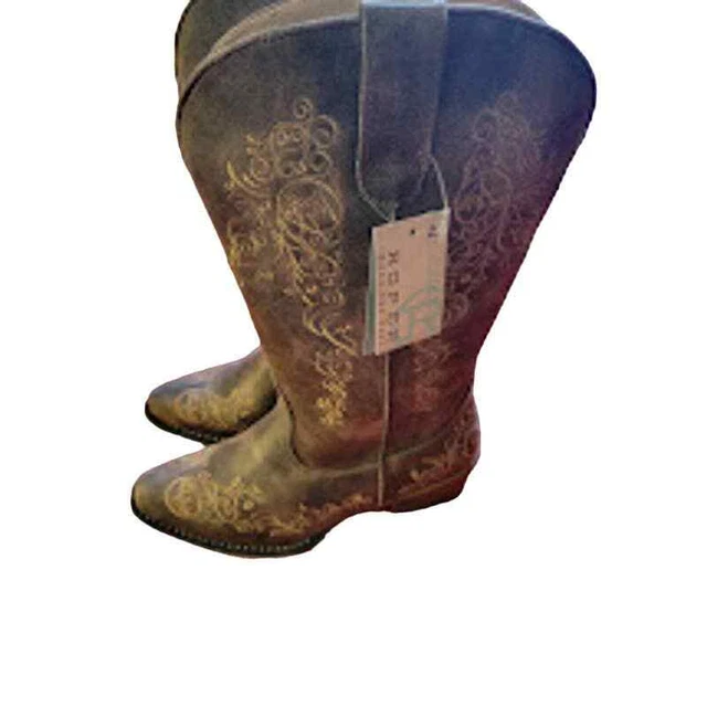 Roper 09-021-1566-2494 Riley Scroll Embroidery Snip Toe  Boots Mid Womens  8.5